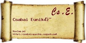 Csabai Euniké névjegykártya